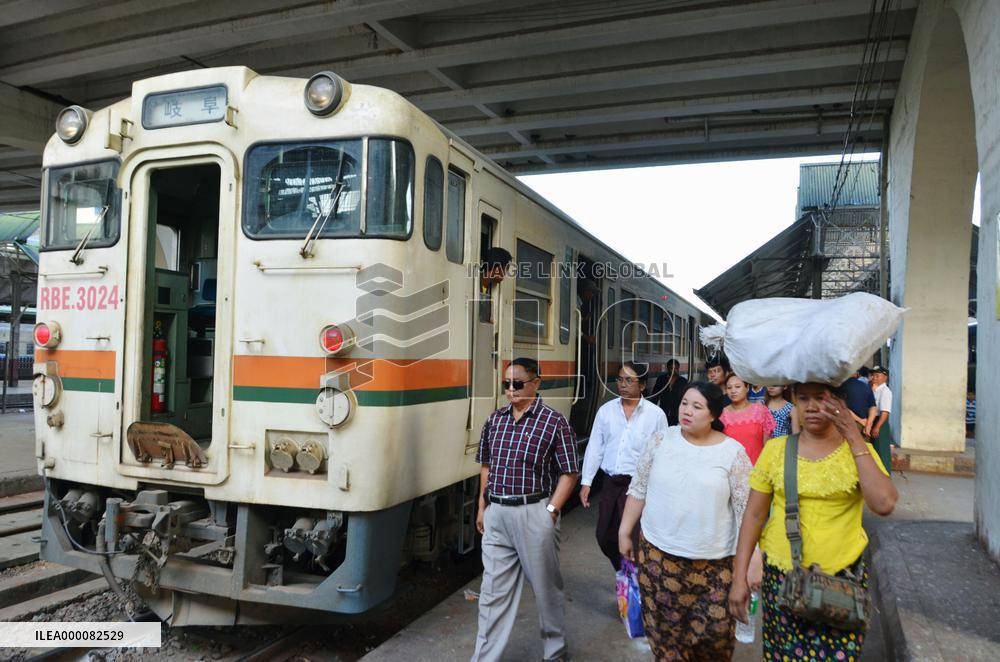 Train previously in service in Japan now runs in Myanmar