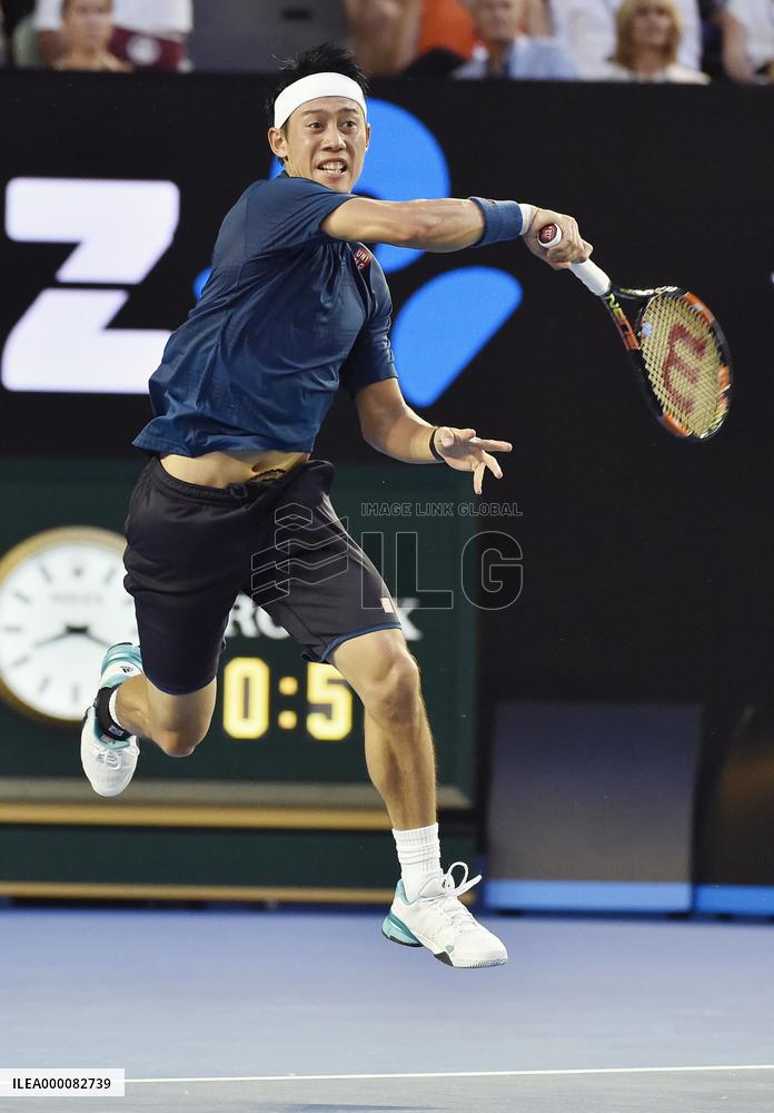 Nishikori brushed aside by Djokovic in Aussie Open q'finals