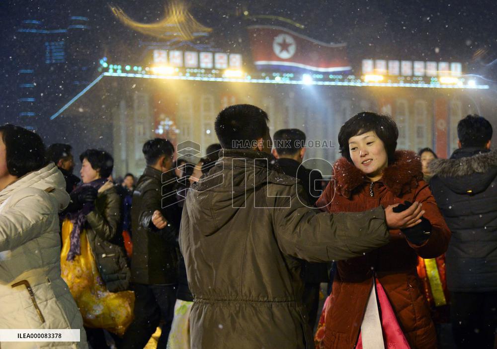N. Korea celebrates rocket launch with dance party, fireworks