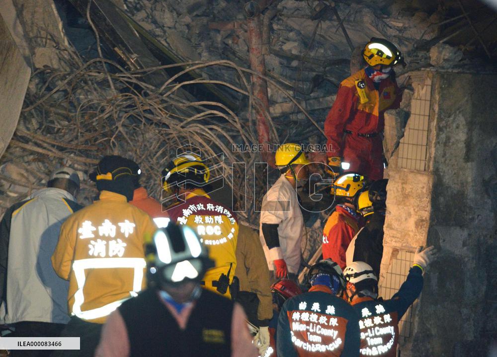 Rescue operations continue in quake-hit Tainan