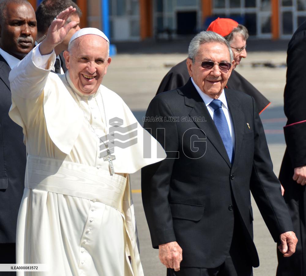 Pope Francis arrives in Cuba