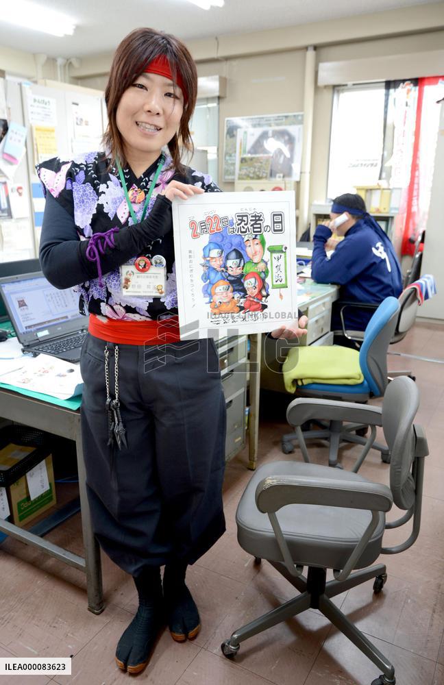 City officials work in ninja costumes