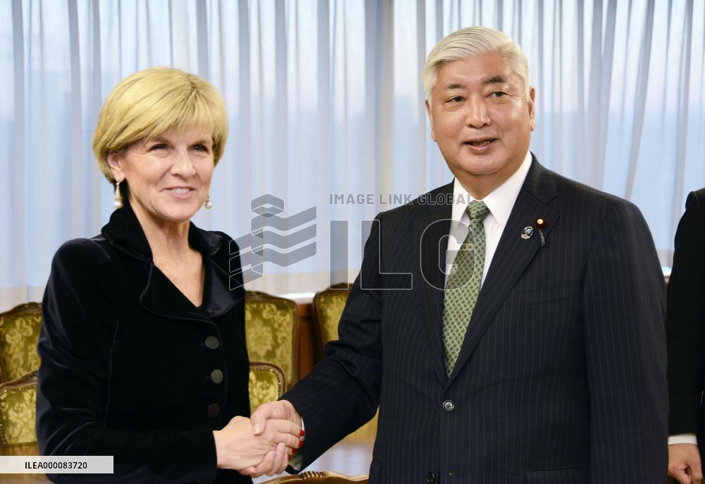 Australian FM Bishop meets with Japan's Defense Minister Nakatani