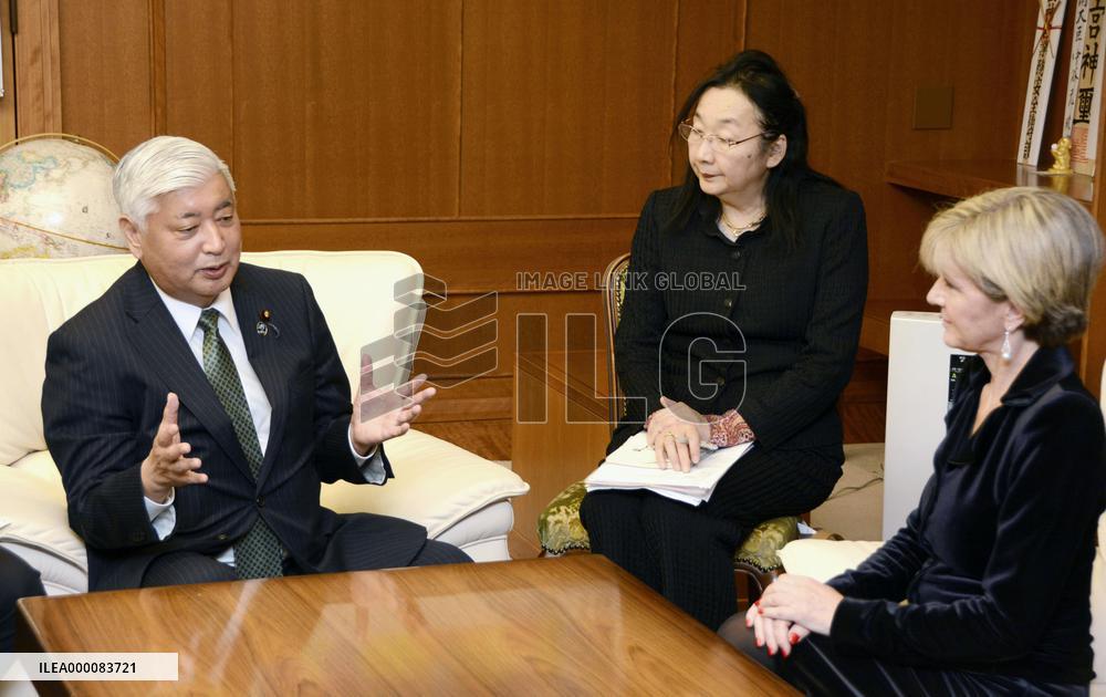 Australian FM Bishop meets with Japan's Defense Minister Nakatani