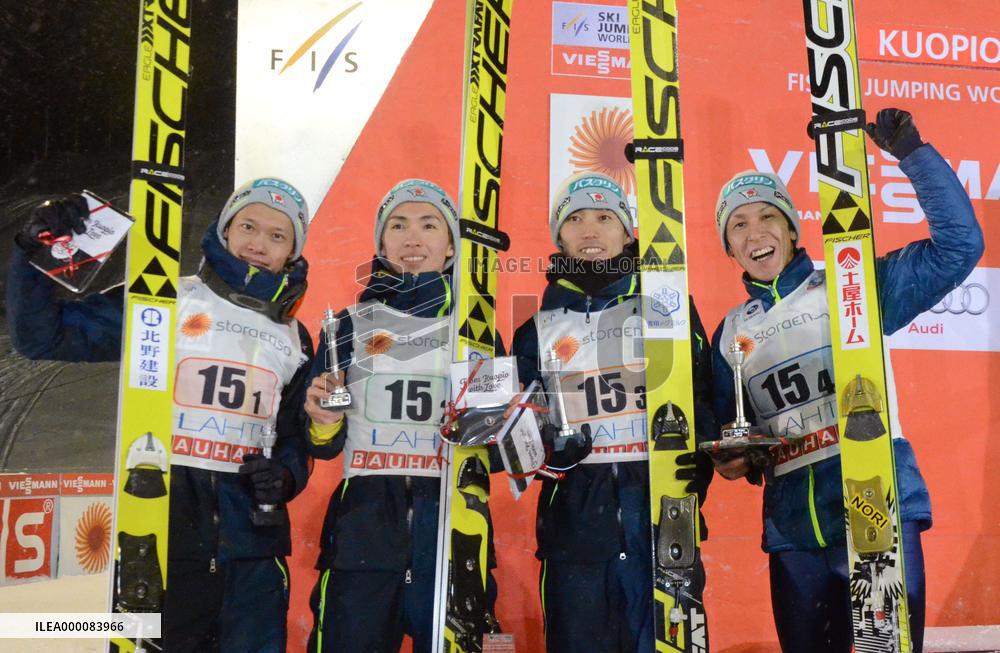 Japan 3rd in World Cup ski jumping team event