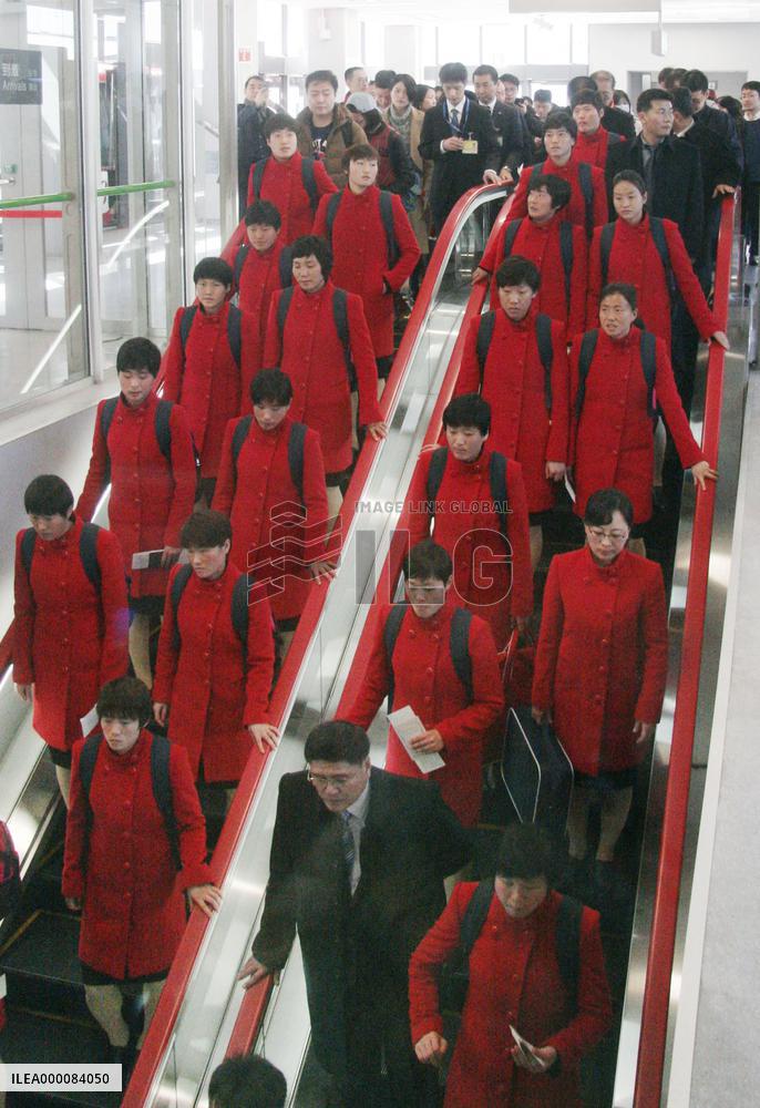N. Korean female soccer team enters Japan as "exception" to sanctions