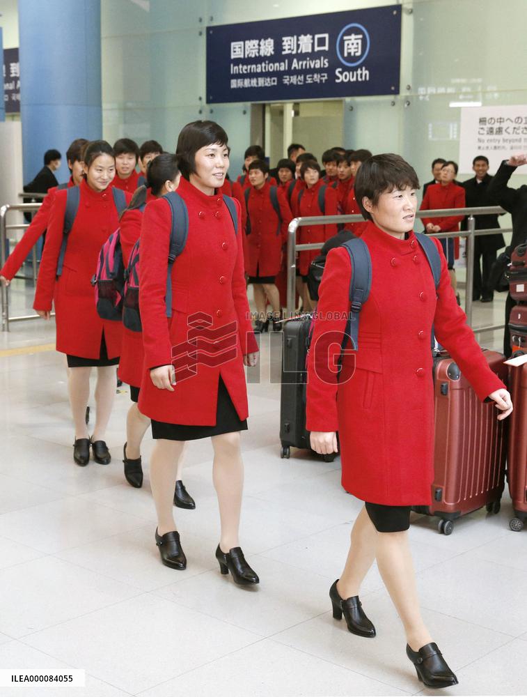N. Korean female soccer team enters Japan as "exception" to sanctions
