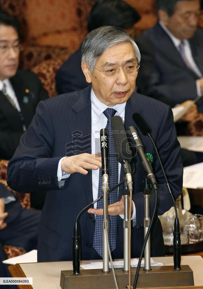 BOJ chief Kuroda attends upper house budget panel