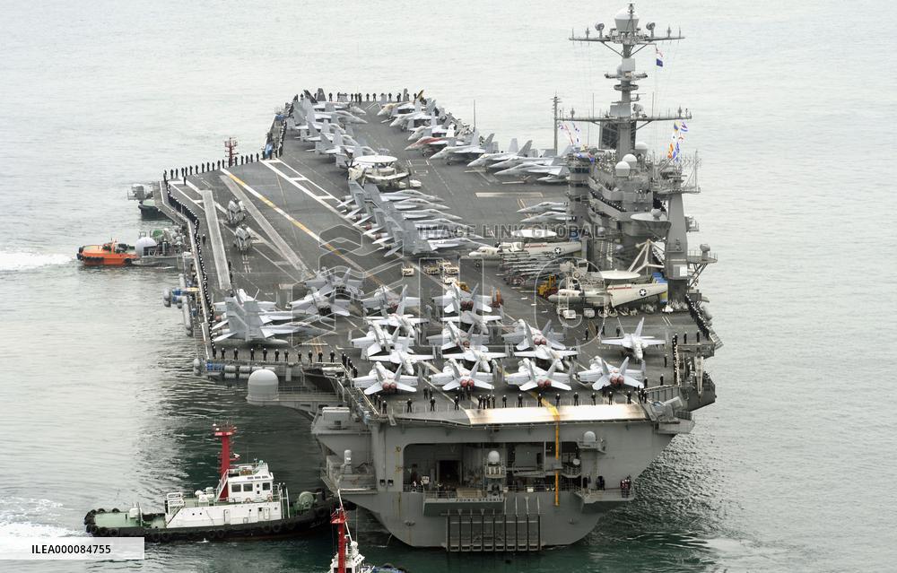 USS Stennis arrives in Busan to join military drill