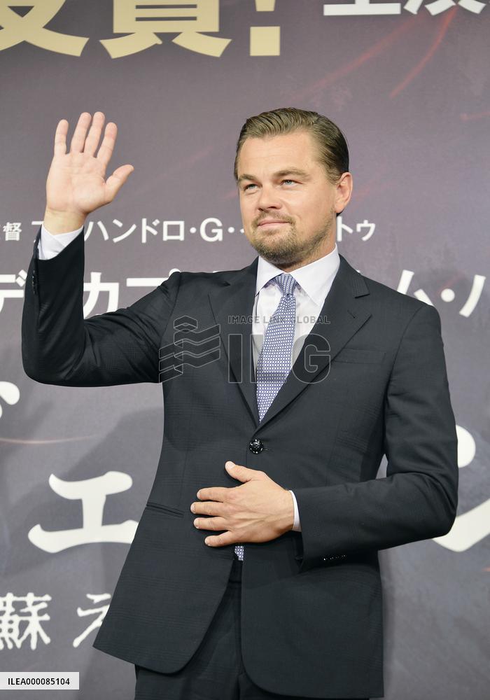 DiCaprio attends press conference in Tokyo