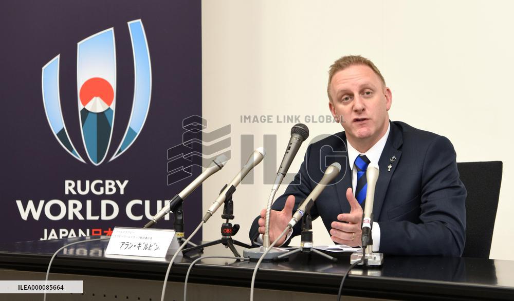 Rugby World Cup head Gilpin visits Oita