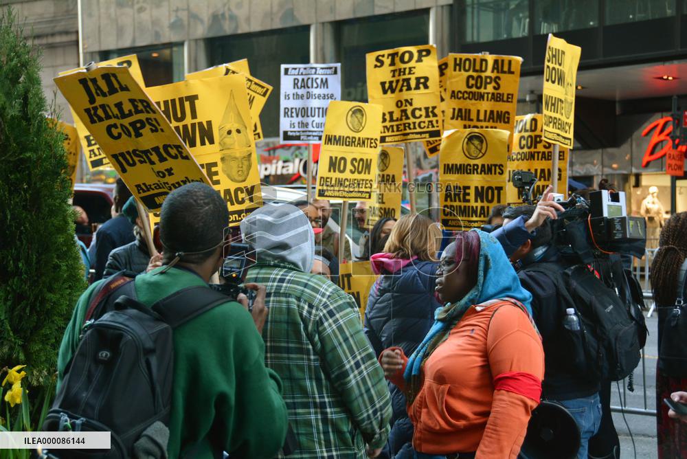 Anti-Trump protest staged in N.Y.