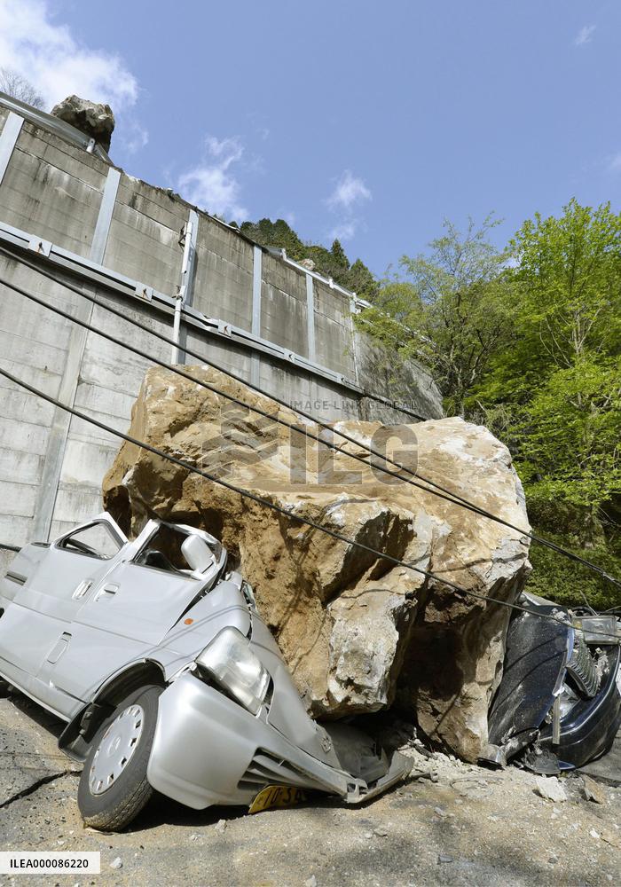 Aftermath of massive quakes in southwestern Japan