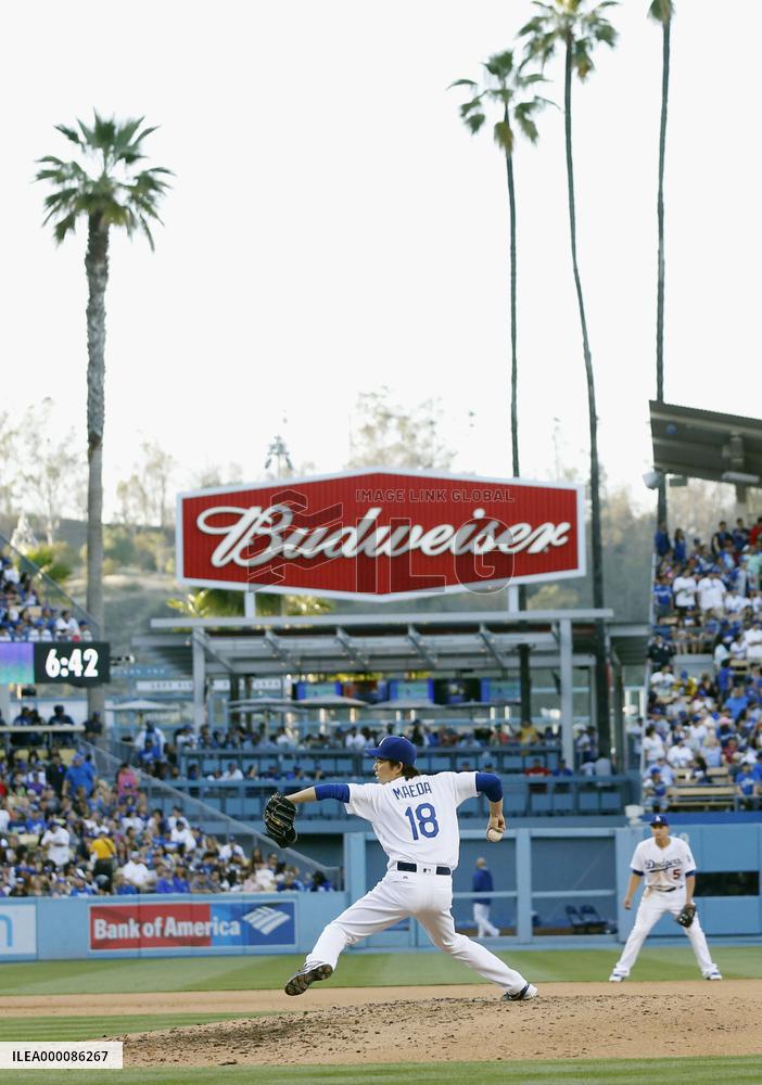 Maeda gives up 1st run, but earns 2nd win