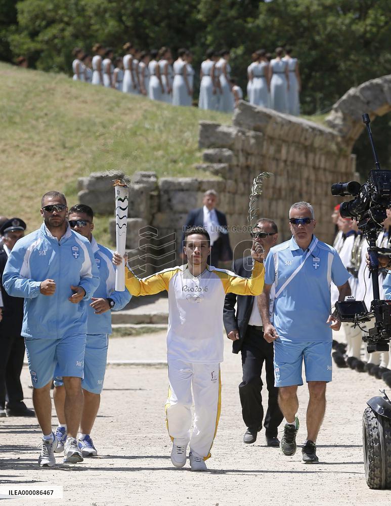 Lighting of Olympic torch for Rio Games