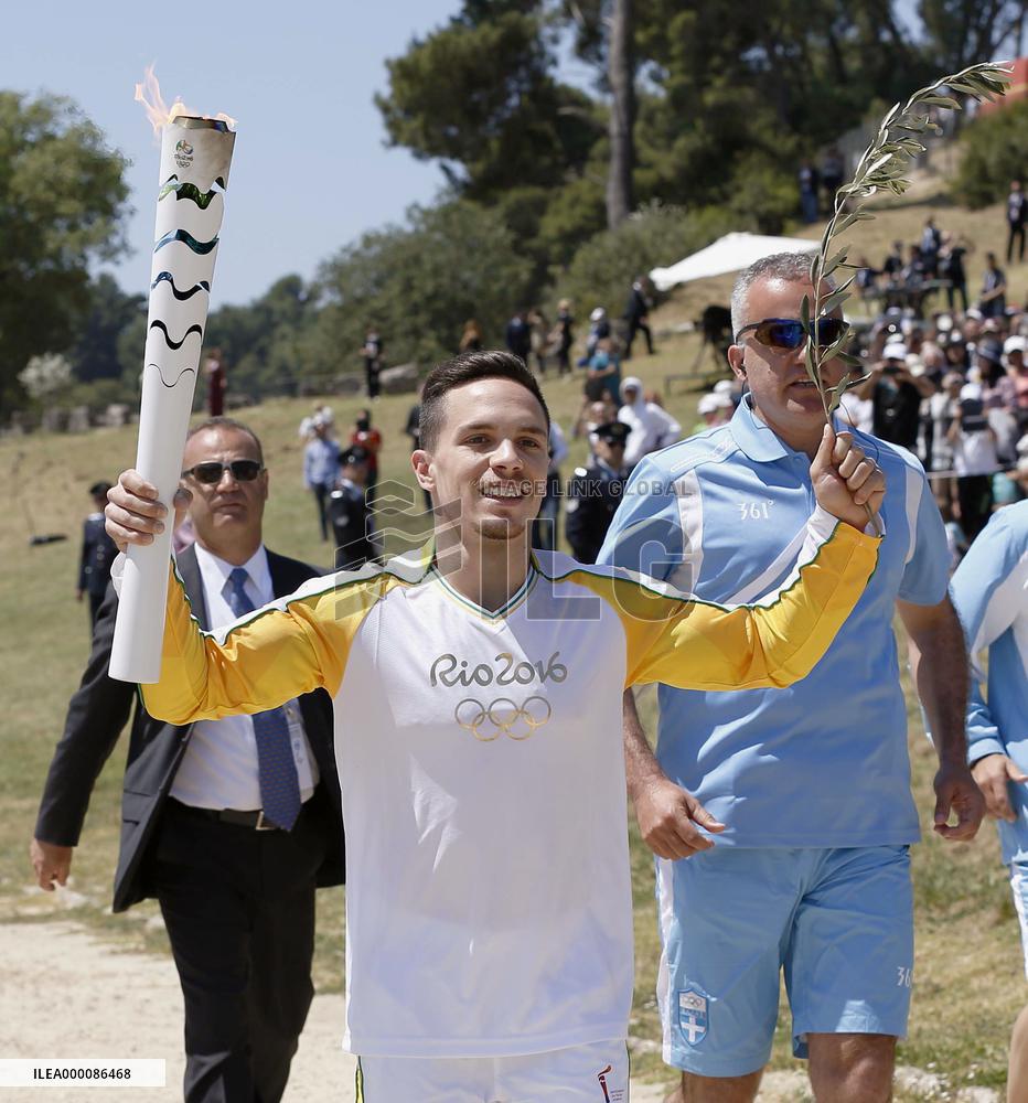 Lighting of Olympic torch for Rio Games