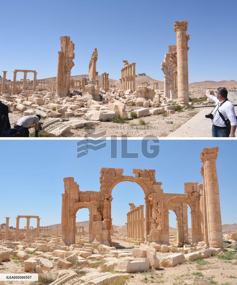 Palmyra ruins in Syria after ISIS's withdrawal