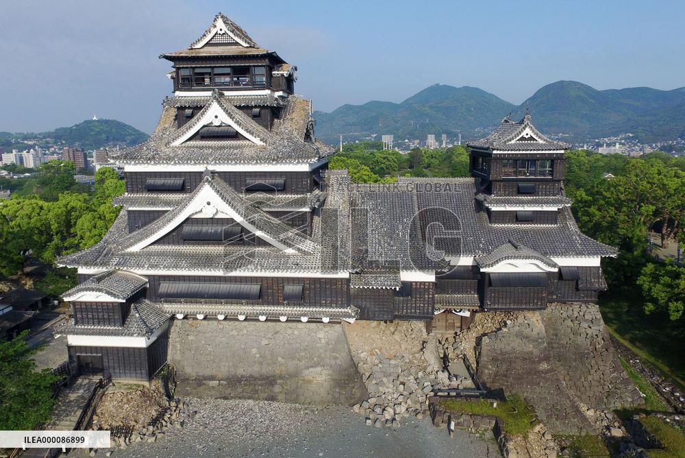 Damaged Kumamoto Castle