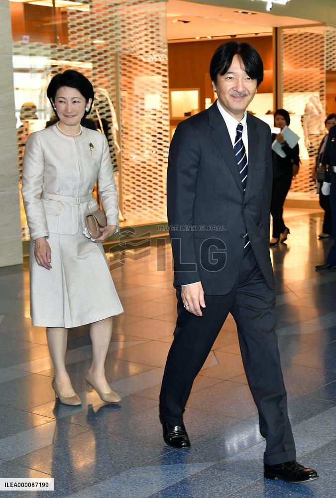 Japan's Prince Akishino, wife Kiko leave for Italy, set to meet pope