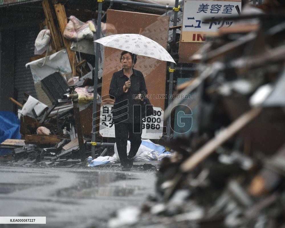 Nearly a month after major quakes in southwestern Japan