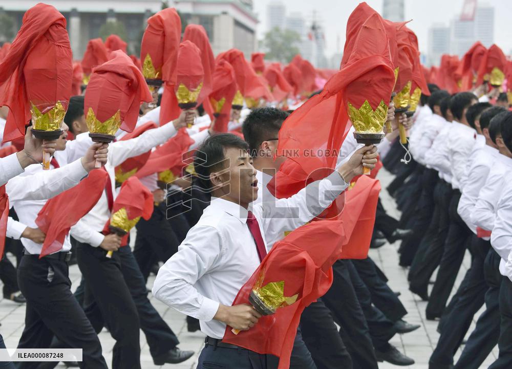 Celebration parade in Pyongyang