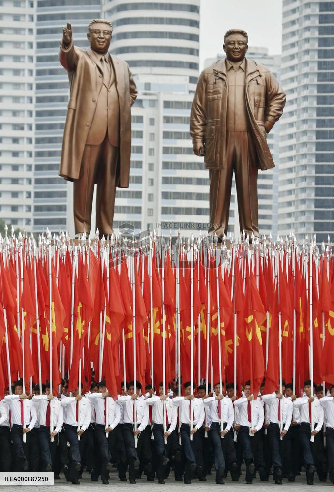 Celebration parade in Pyongyang