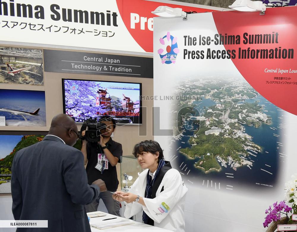 Information desk for foreign reporters covering G-7