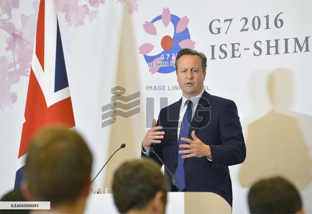 David Cameron after G-7 summit