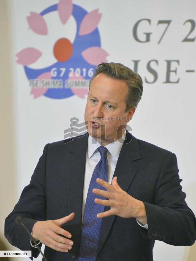 David Cameron after G-7 summit