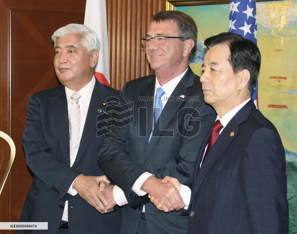 Japan, S. Korea, U.S. agree to take tough stance on N. Korea