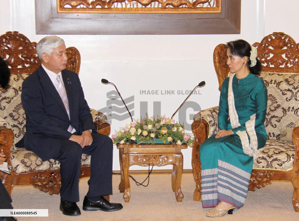 Japan's defense minister meets senior officials in Myanmar