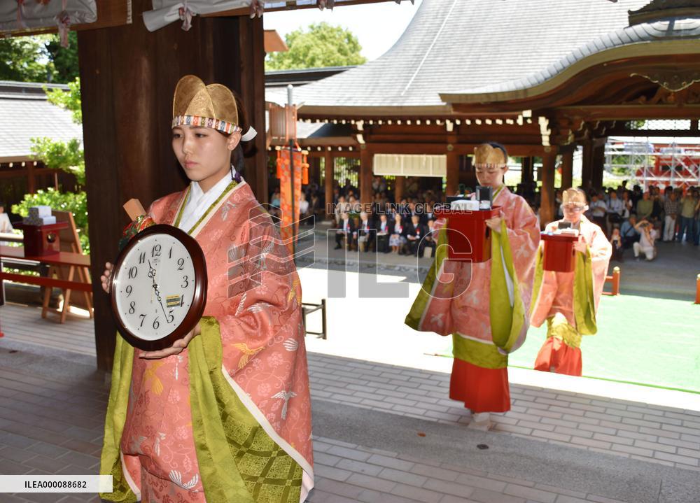 Clock festival held at shrine celebrating Japan's 1st clock