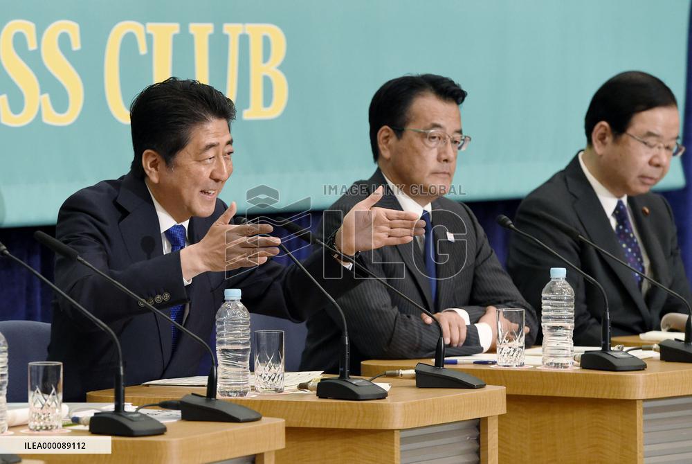 Leaders clash at debate on eve of upper house election campaign