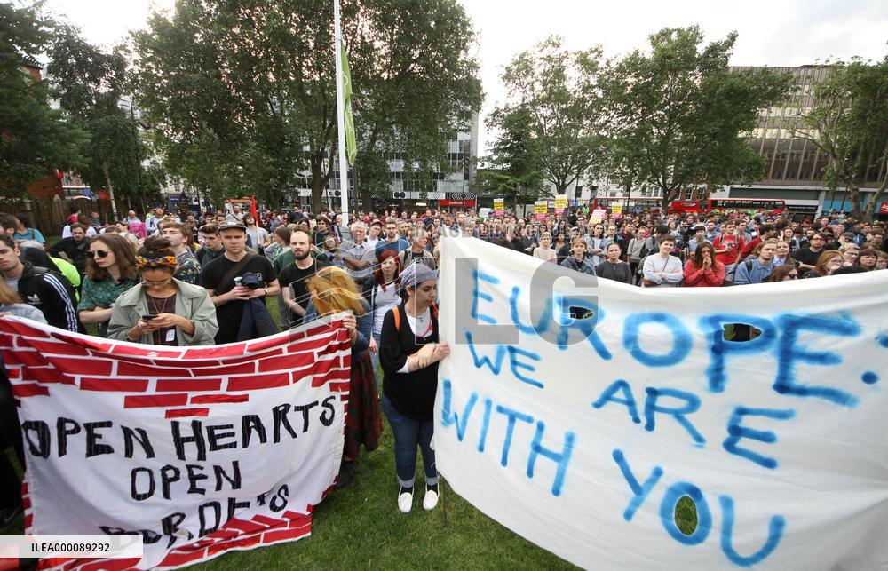 Protestors march in London against Brexit decision