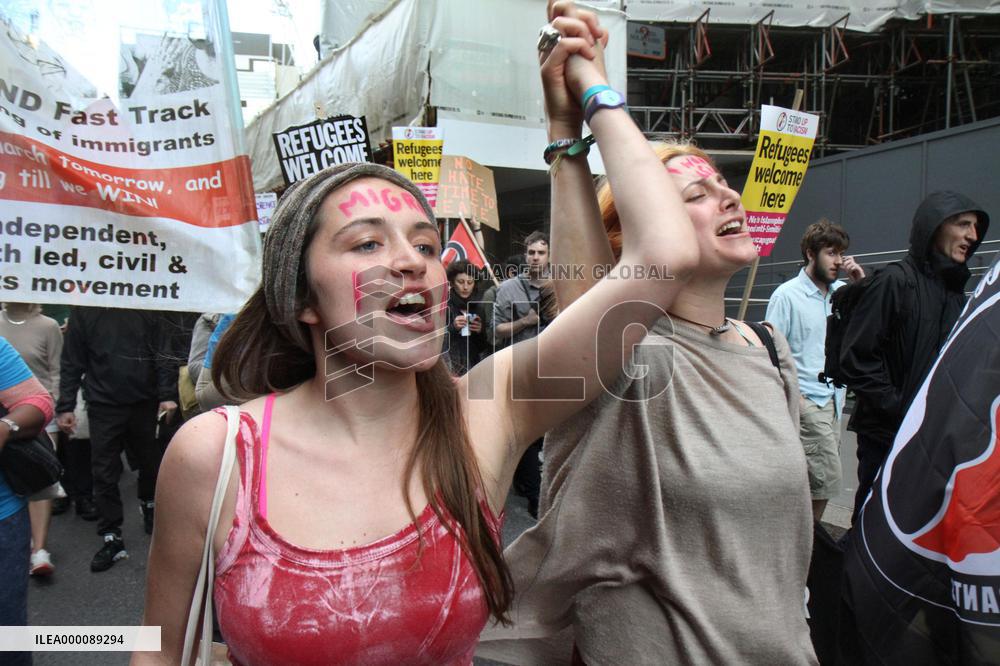 Protesters march in London against Brexit decision