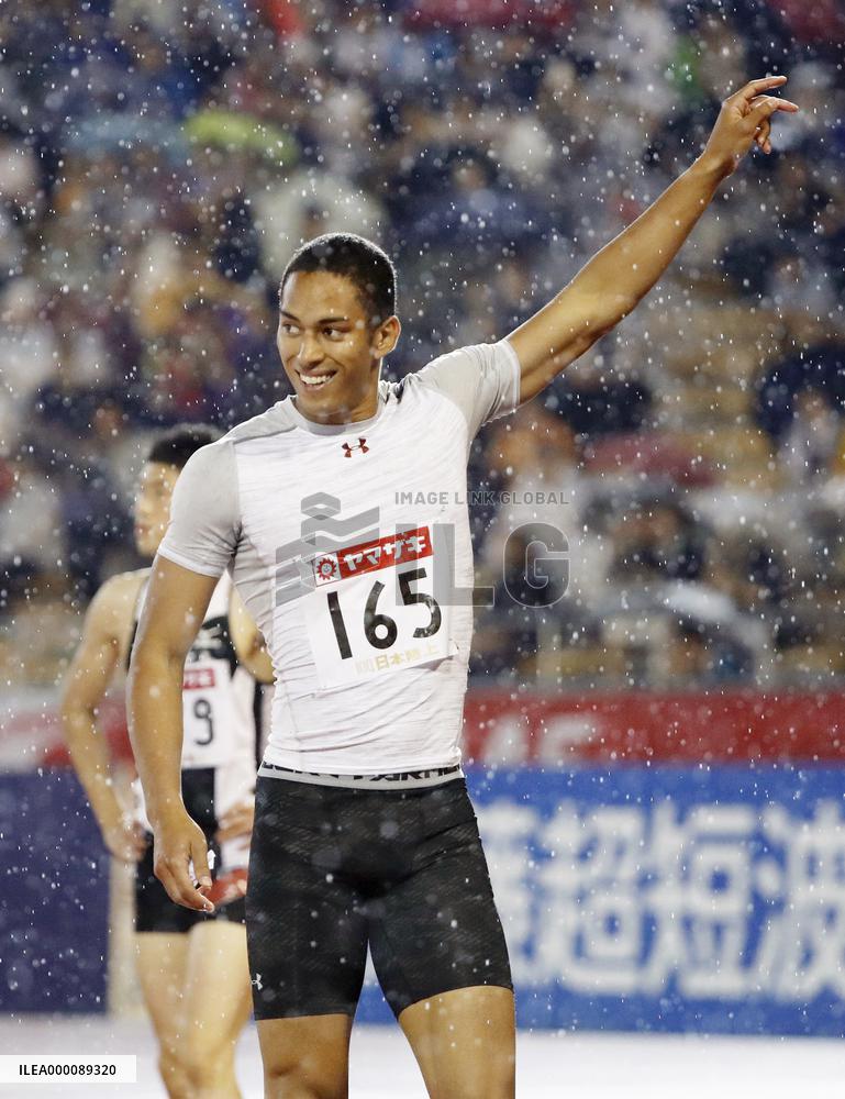 Athletics: Asuka Cambridge wins men's 100 meters
