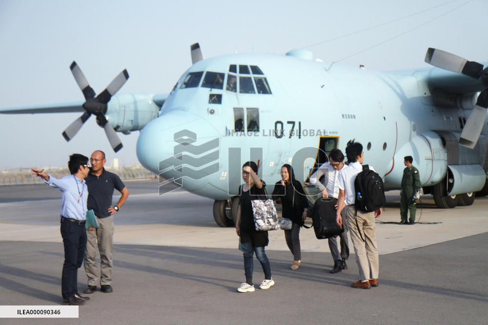 Japan defense force plane evacuates embassy staff from S. Sudan