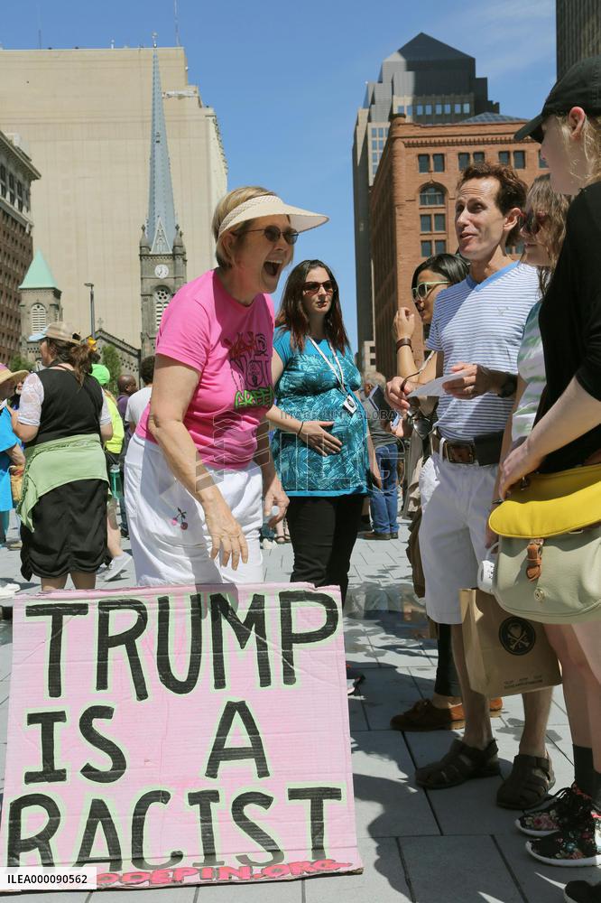 Anti-Trump protesters in Cleveland