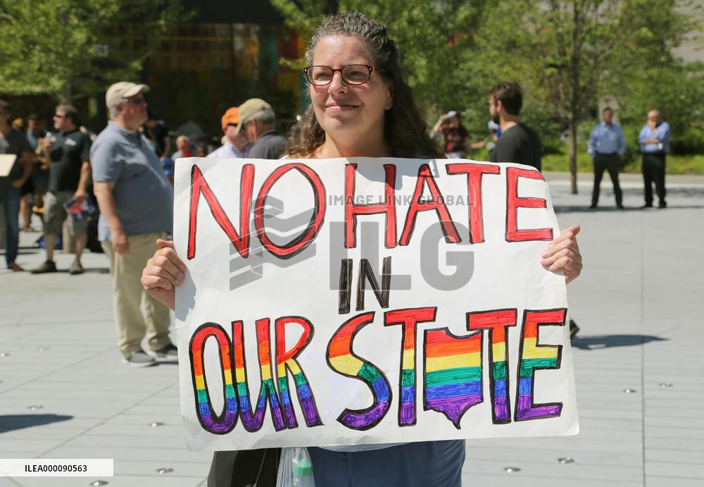 Anti-Trump protesters in Cleveland