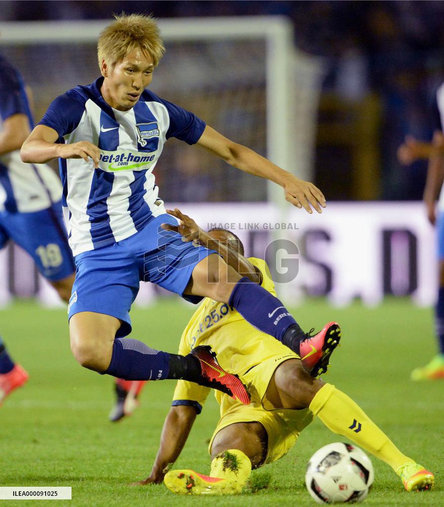 Hertha win 1st leg of Europa League qualifier against Bronvy