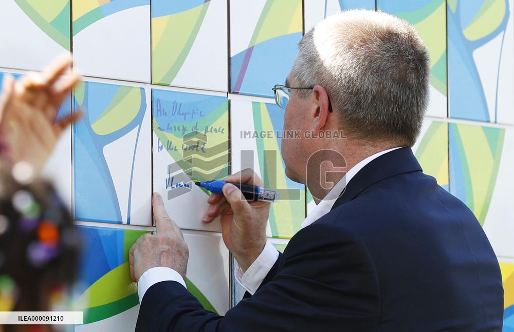 Olympic truce mural set up at Rio athletes' village