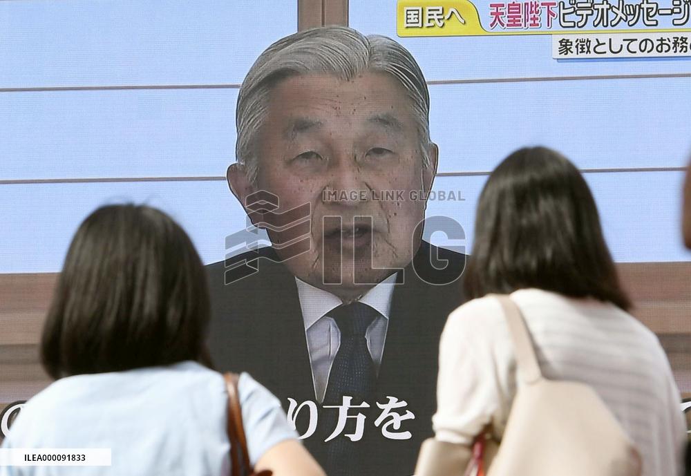 Japan's 82-year-old emperor indicates readiness to abdicate