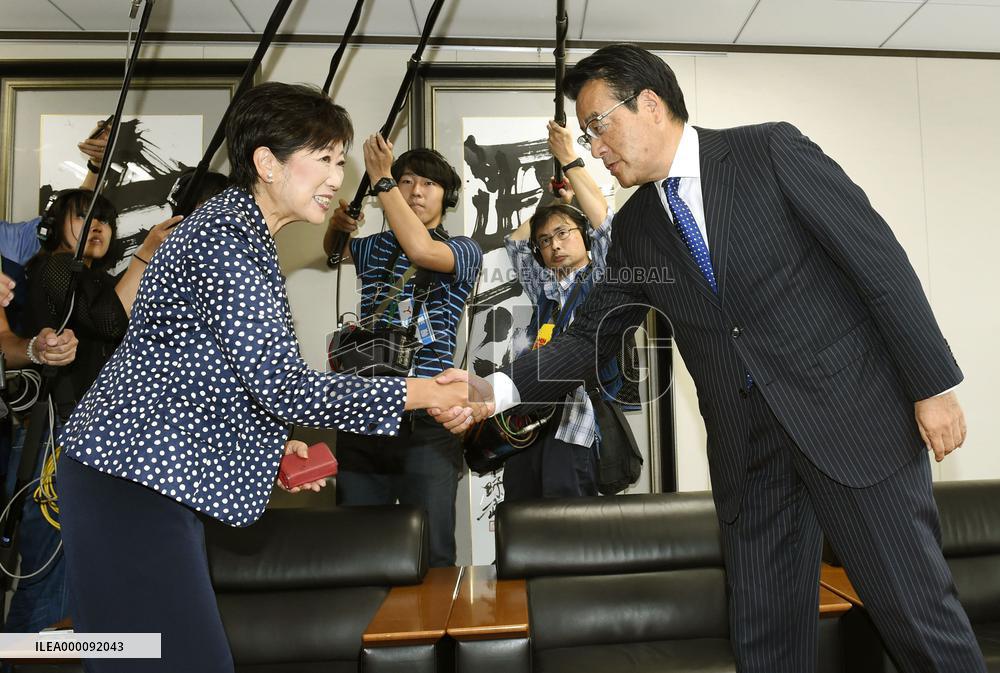 Tokyo governor, opposition party chief agree on Olympic cost reduction