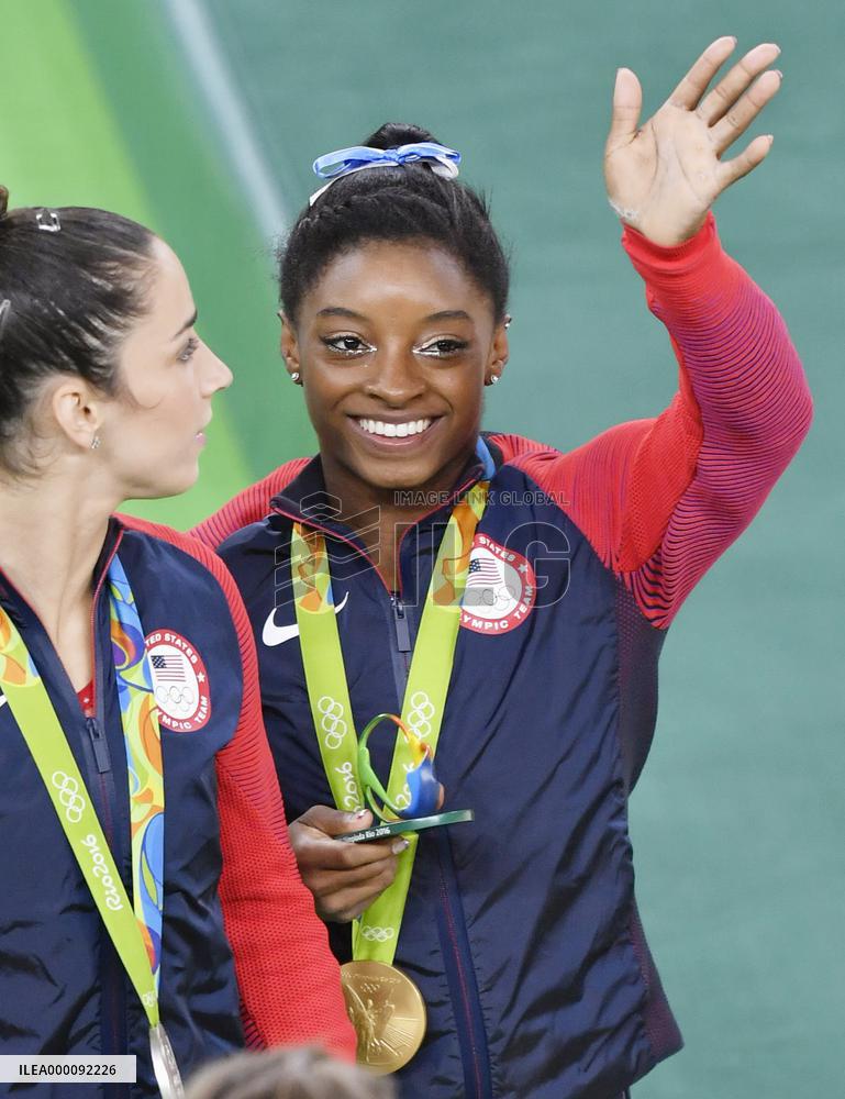 Gymnastics: Biles wins women's all-around gold