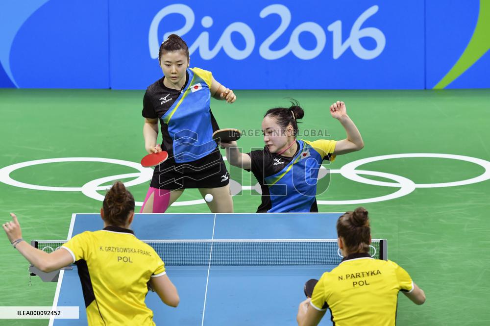 Olympics: Japanese pair wins in table tennis team event