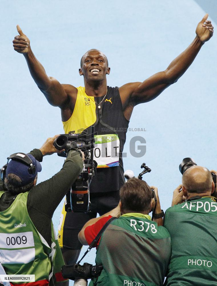 Olympics: Bolt wins 3rd consecutive 100m gold