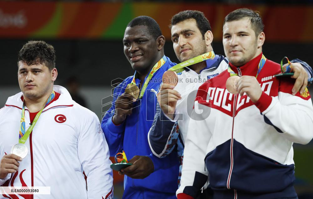 Olympics: Medalists of Greco-Roman 130-kg wrestling