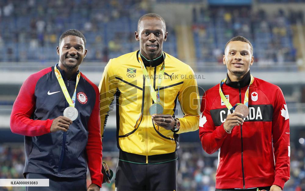 Olympics: Medalists of men's 100 meters