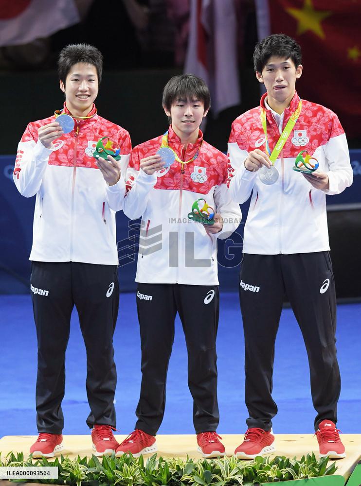 Olympics: Japan wins men's table tennis team silver
