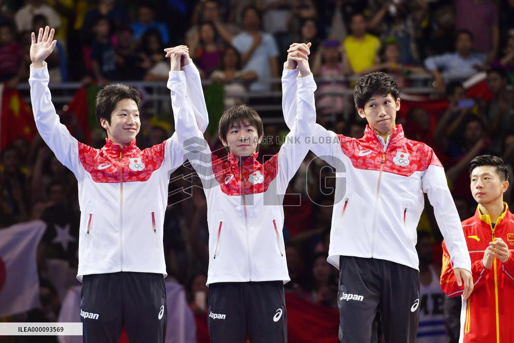 Olympics: Japan wins men's table tennis team silver